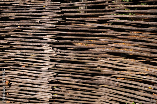 Fence in the form of a rural wattle fence