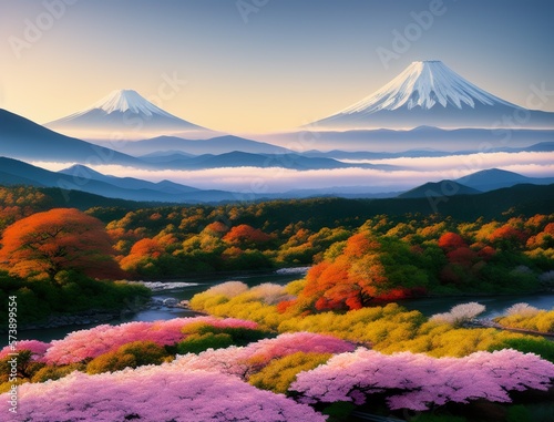 Fuji mountain and sakura © tugolukof