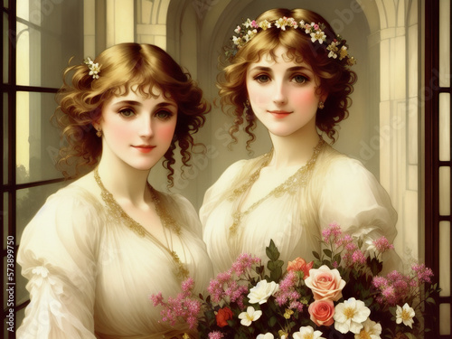 Art Nouveau styled women