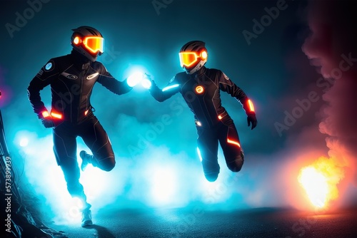 futuristic suit astronaut