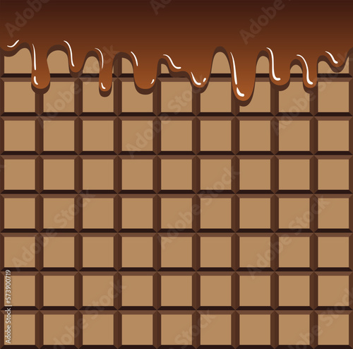 melted brow chocolate dripping  background