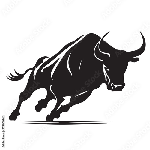 Vector bull design on white background. Wild Animals. Easy editable vector illustration.