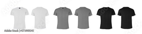 Black and white t-shirt. Front and back, isolated on transparent or white background. Precision cut and flawless finish make it easy to incorporate the image into your projects.