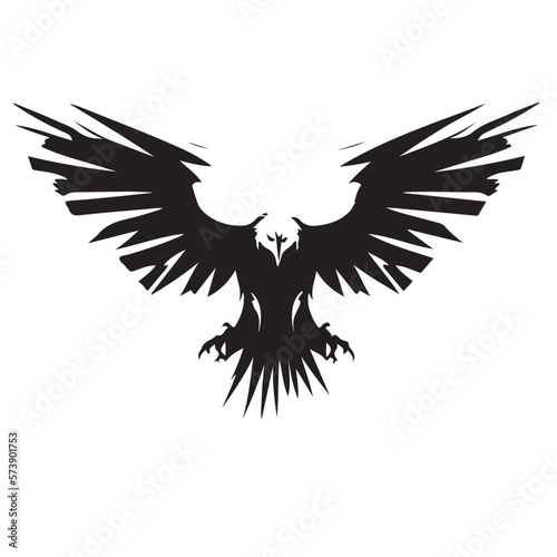 Eagle rising Wings Logo design vector template. Corporate heraldic Falcon Phoenix Hawk bird Logotype concept icon.