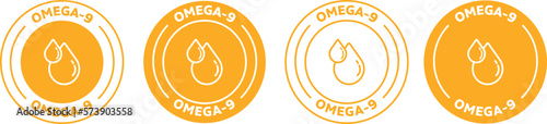 Rich in Omega-9 icon. Badge, symbol, logo vector on transparent background.