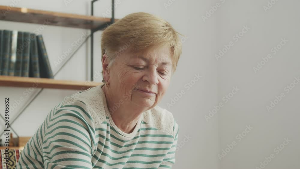 Portrait Elderly woman doing something enthusiastically and smiling. Portrait Elderly woman doing something enthusiastically and smiling.