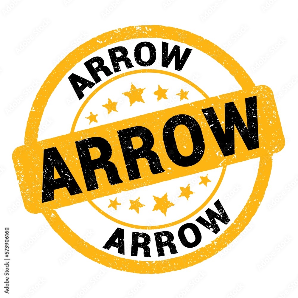 ARROW text written on yellow-black stamp sign.