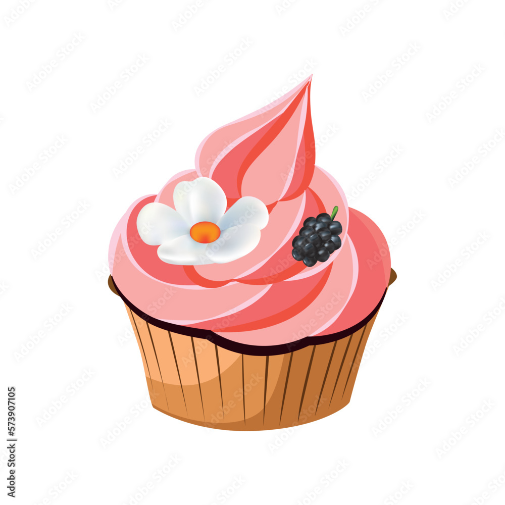 Cupcake icon vector image with white background Cupcake icon vector image with white background