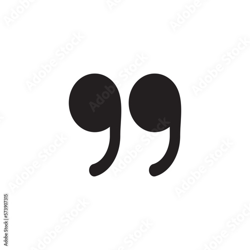 Quotes marks. Quotation marking quote mark comma double commas speech punctuation text excerption typography citation marking, vector icon