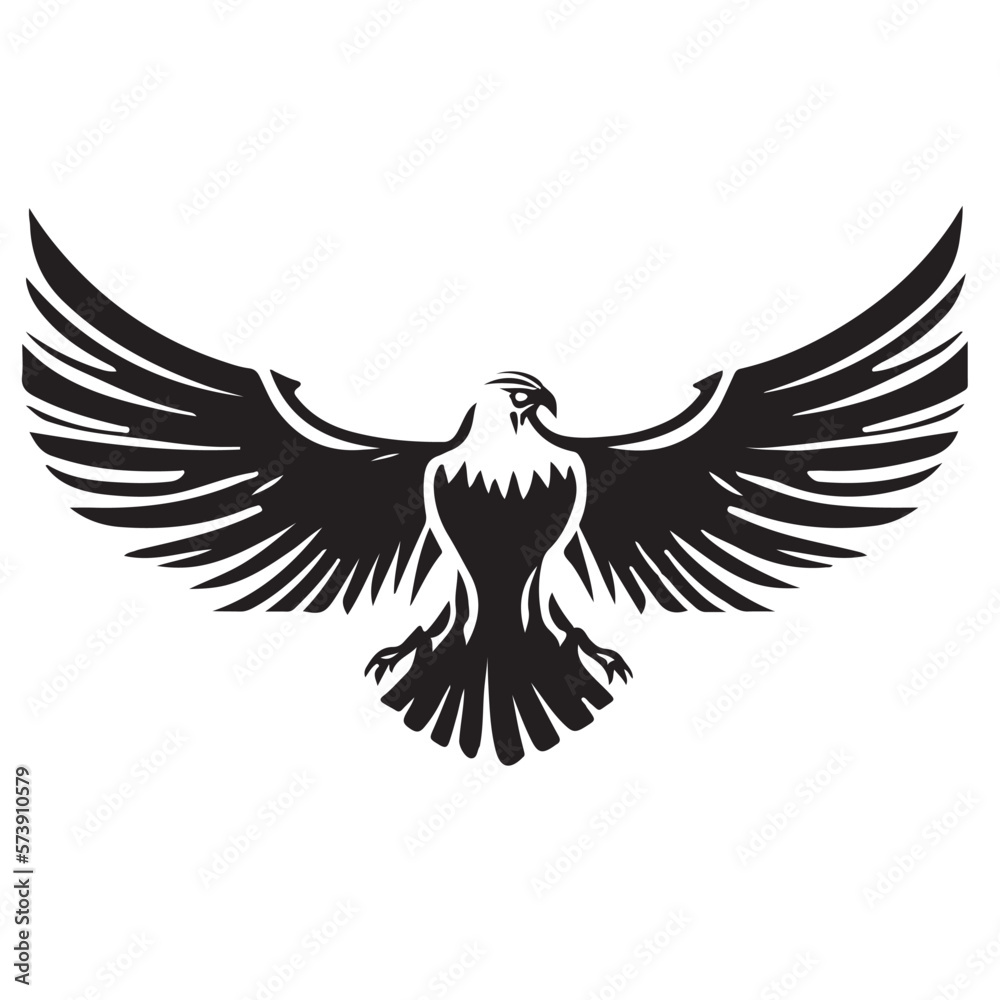 Eagle rising Wings Logo design vector template. Corporate heraldic Falcon Phoenix Hawk bird Logotype concept icon.