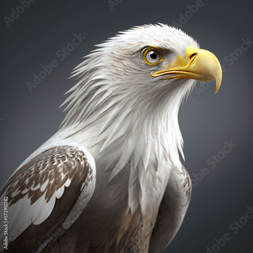 Gallant white eagle stood tall © OkiN