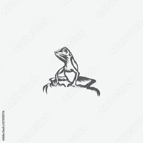 black and white lizard vector art design 