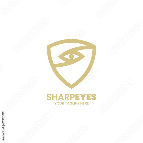 Vector illustration sharp eyes line art logo