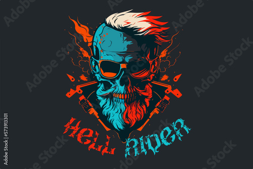 Vector skull born to ride art for t-shirt and other