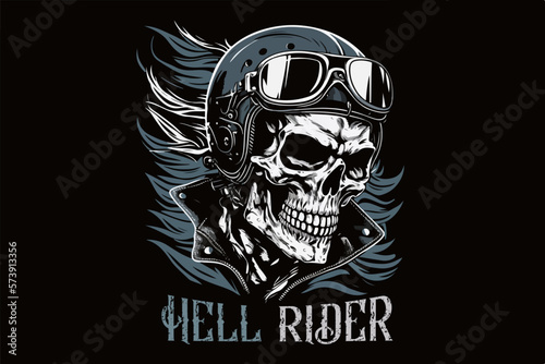 Vector skull born to ride art for t-shirt and other