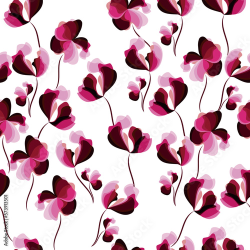 Modern floral seamless pattern. Can be used as textile fabric or wallpaper, cards, invitations, decorative paper or mockup