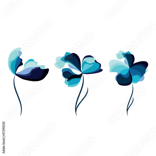 Modern floral set dedicated to textile fabric or wallpaper, cards, invitations, decorative paper or mockup