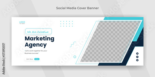 Creative marketing digital agency webinar social media post facebook cover web banner template