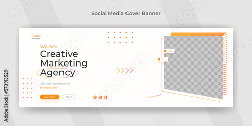 Creative marketing digital agency webinar social media post facebook cover web banner template