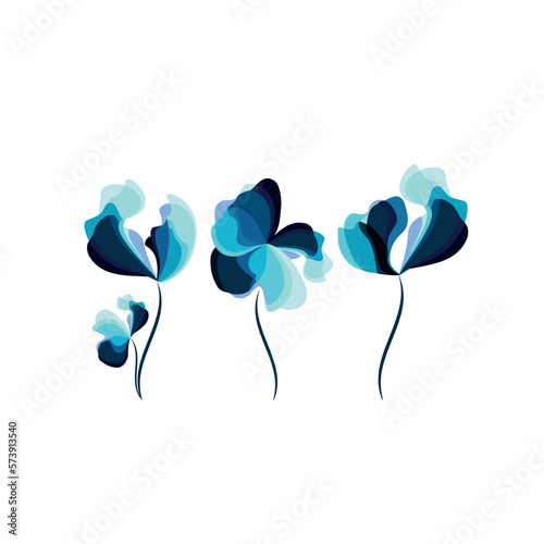 Modern floral set dedicated to textile fabric or wallpaper, cards, invitations, decorative paper or mockup