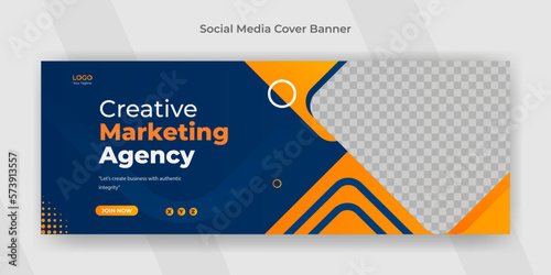 Creative marketing digital agency webinar social media post facebook cover web banner template
