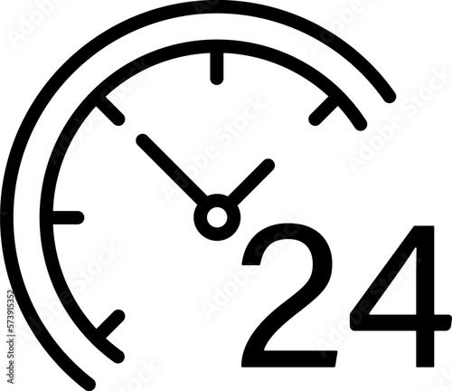 round clock icon. Call center symbol minimal icon illustration