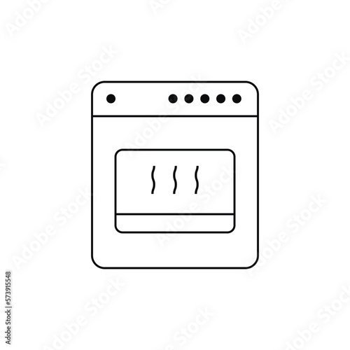 Gas stove with one burner. Simple food icon in trendy line style isolated on white background for web apps and mobile concept