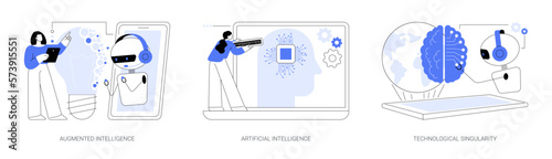 Cutting edge technology abstract concept vector illustrations.