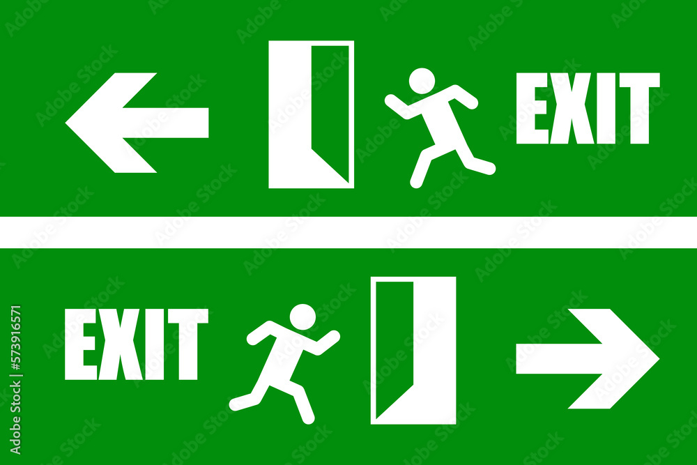 Emergency fire exit sign icon vector ilustratration. Emergency fire exit sign icon vector ilustratration.