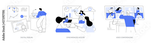 Modern technology in education abstract concept vector illustrations.