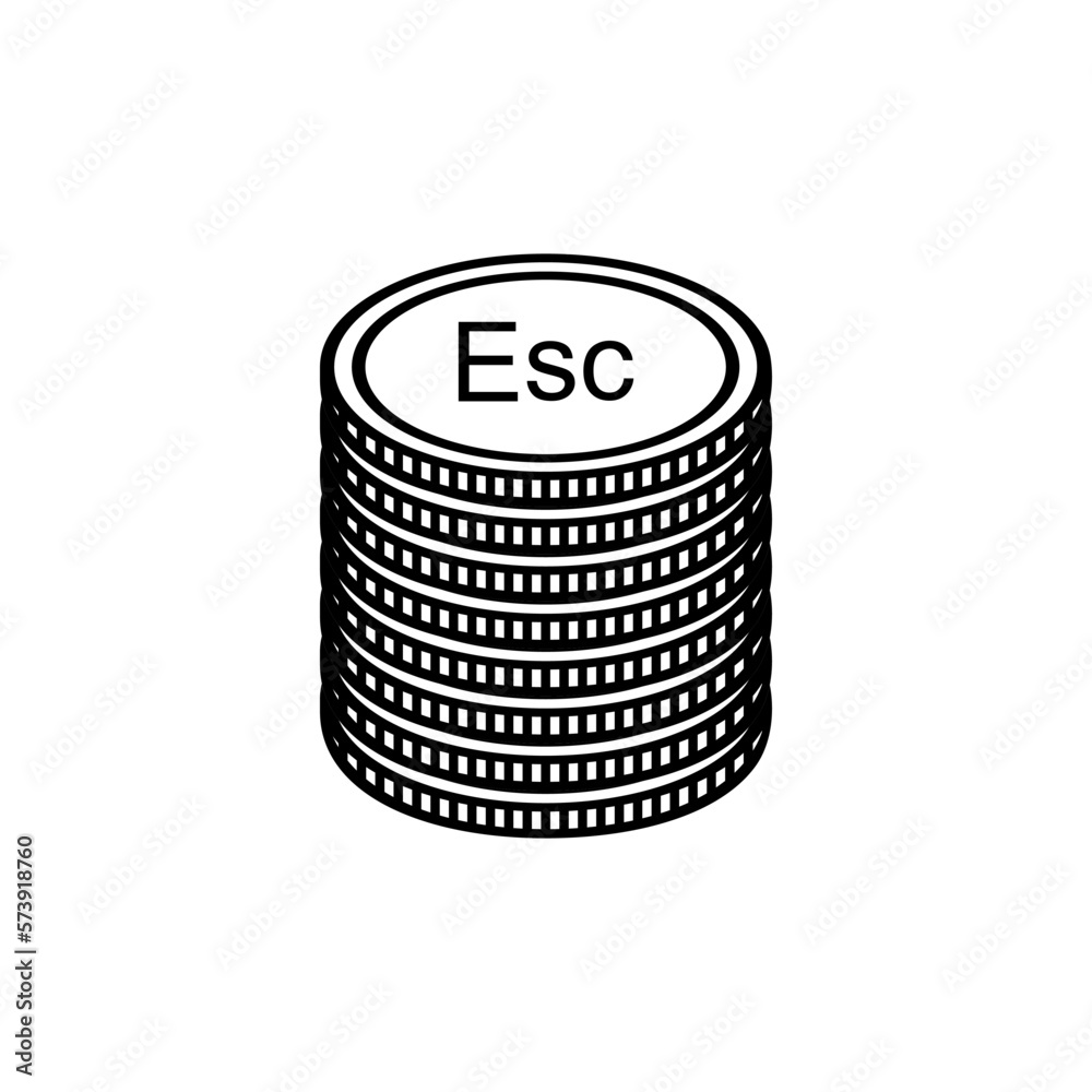 Republic of Cape Verde also called Cabo Verde Currency Symbol, Cape Verdean Escudo Icon, CVE Sign. Vector Illustration Republic of Cape Verde also called Cabo Verde Currency Symbol, Cape Verdean Escudo Icon, CVE Sign. Vector Illustration