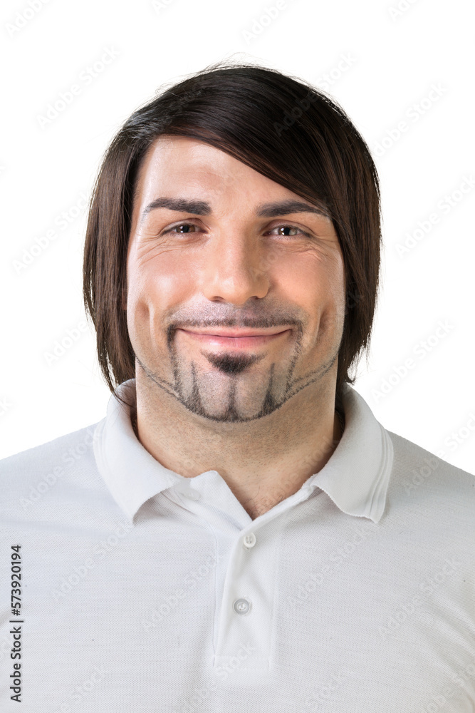 Portrait of handsome young man smiling and looking at camera isolated on white Portrait of handsome young man smiling and looking at camera isolated on white