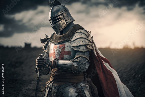 The Sacred Code of Europe's Medieval Knight on the Battlefield Generative AI 