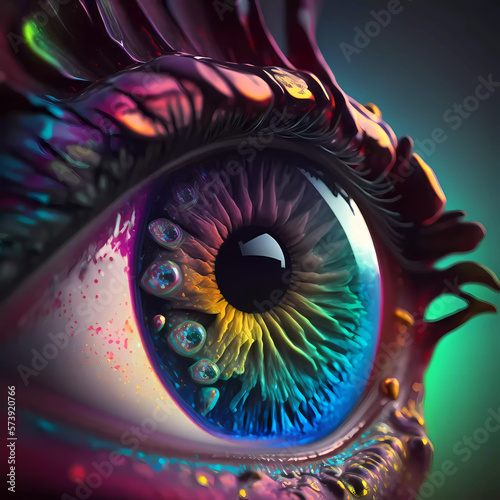 Alien eye, macro illustration, high detail. Beautiful detail eye for art design photo