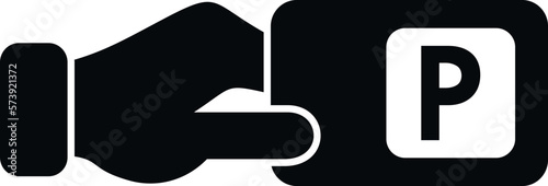 Paid parking ticket icon simple vector. Car garage. Zone transport