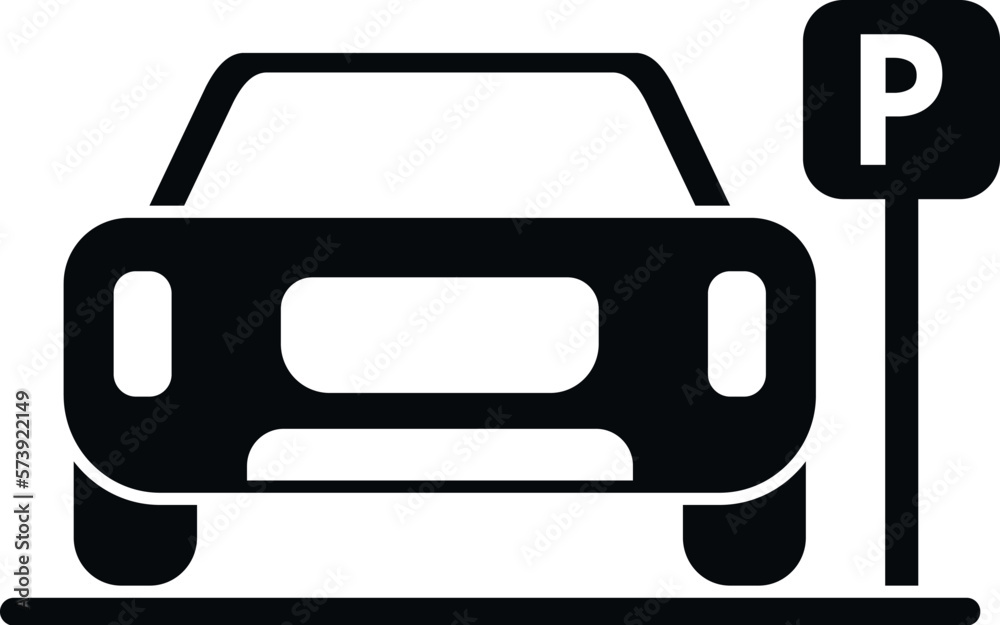 Car parking place icon simple vector. Toll home. Park space