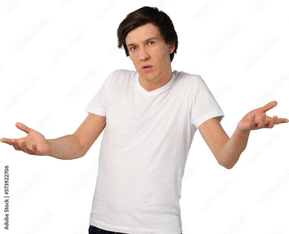 Teenage casual boy fooling around isolated on white background Teenage casual boy fooling around isolated on white background