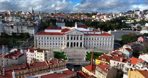 Aerial view of the Assembly of the Portuguese Republic, the parliament of Portugal in Lisbon. photo