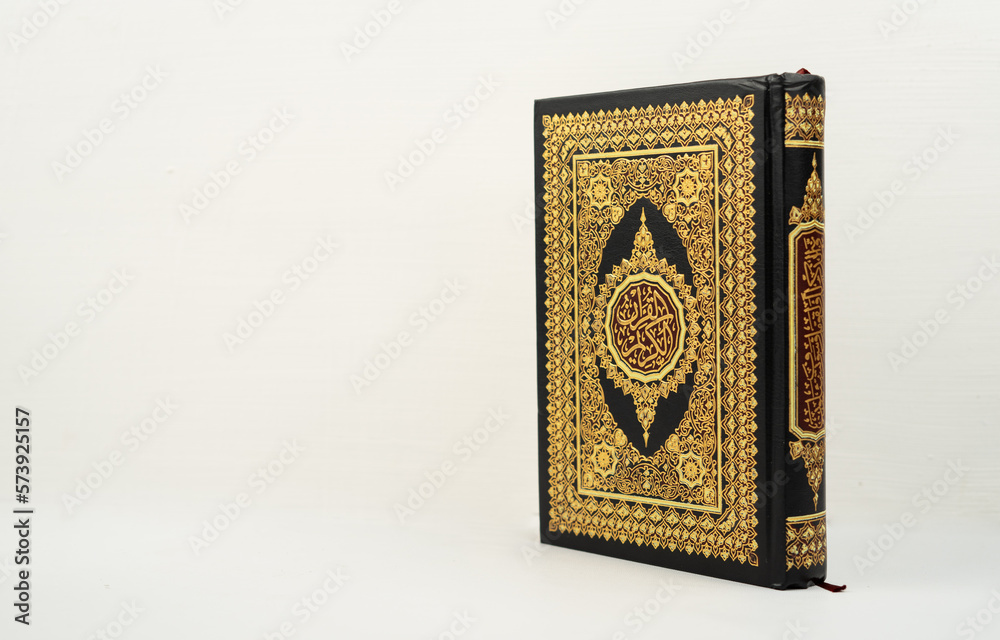 Stand Holy Quran book isolated for copy space Stand Holy Quran book isolated for copy space