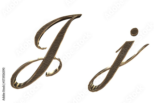 3d render Gold lowercase And uppercase Letters