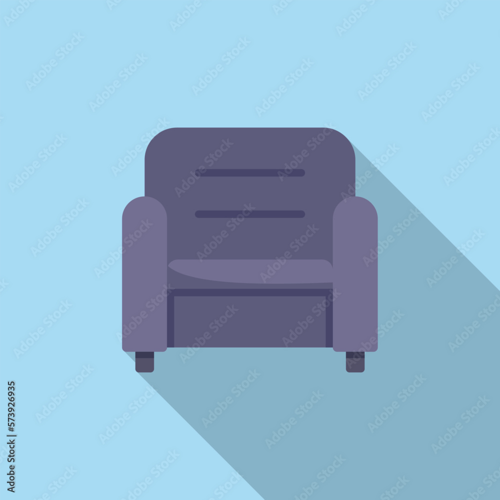 Home sofa icon flat vector. Interior relax. Seat style Home sofa icon flat vector. Interior relax. Seat style