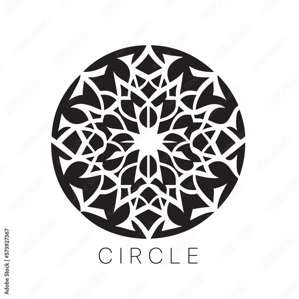 Abstract geometric circle pattern. Round pattern. Mandala. Vector art. Abstract geometric circle pattern. Round pattern. Mandala. Vector art.