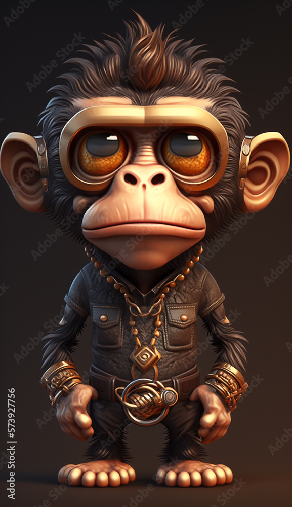 Chimpanzee With Big Eyes Character Design Concept Art Part#210223