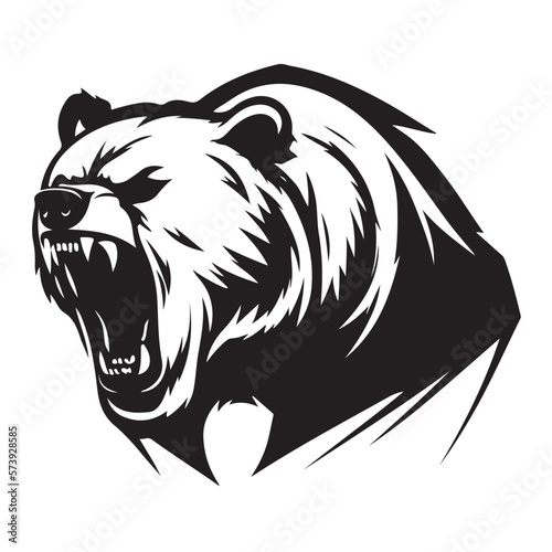 Bear illustration vector drawing. Logo of bear