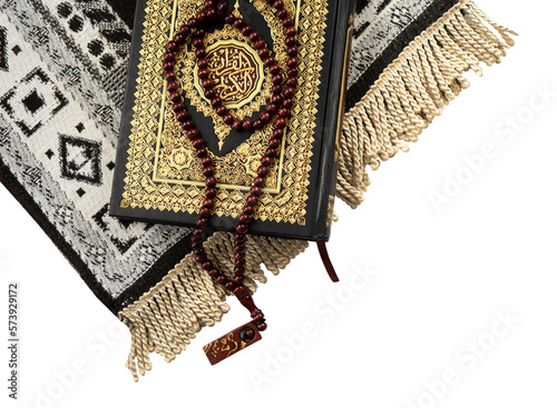 Canvas Print Holy Quran and prayer beads on it