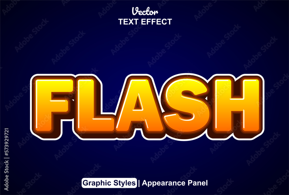 flash text effect with graphic style and editable.