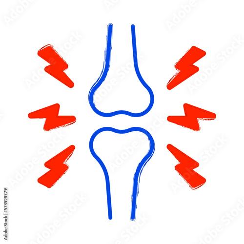 arthritis brush on white background, vector illustration.