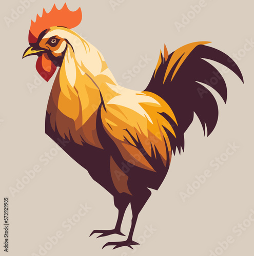 vector illustration of a chicken with a gray background