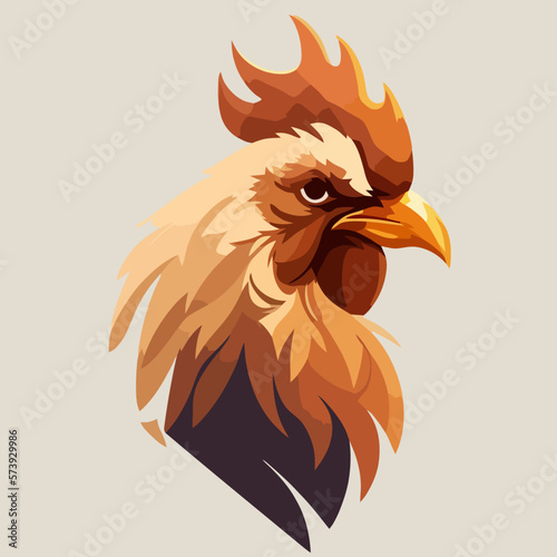 vector illustration of a chicken with a gray background