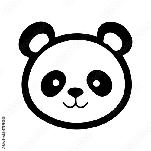 Fototapeta Naklejka Na Ścianę i Meble -  Cute Panda Face cartoon Vector Icon logo isolated on white